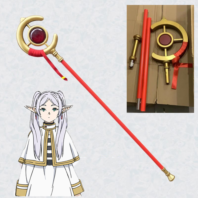Frieren Cosplay Prop - Bâton de marche et perruque de