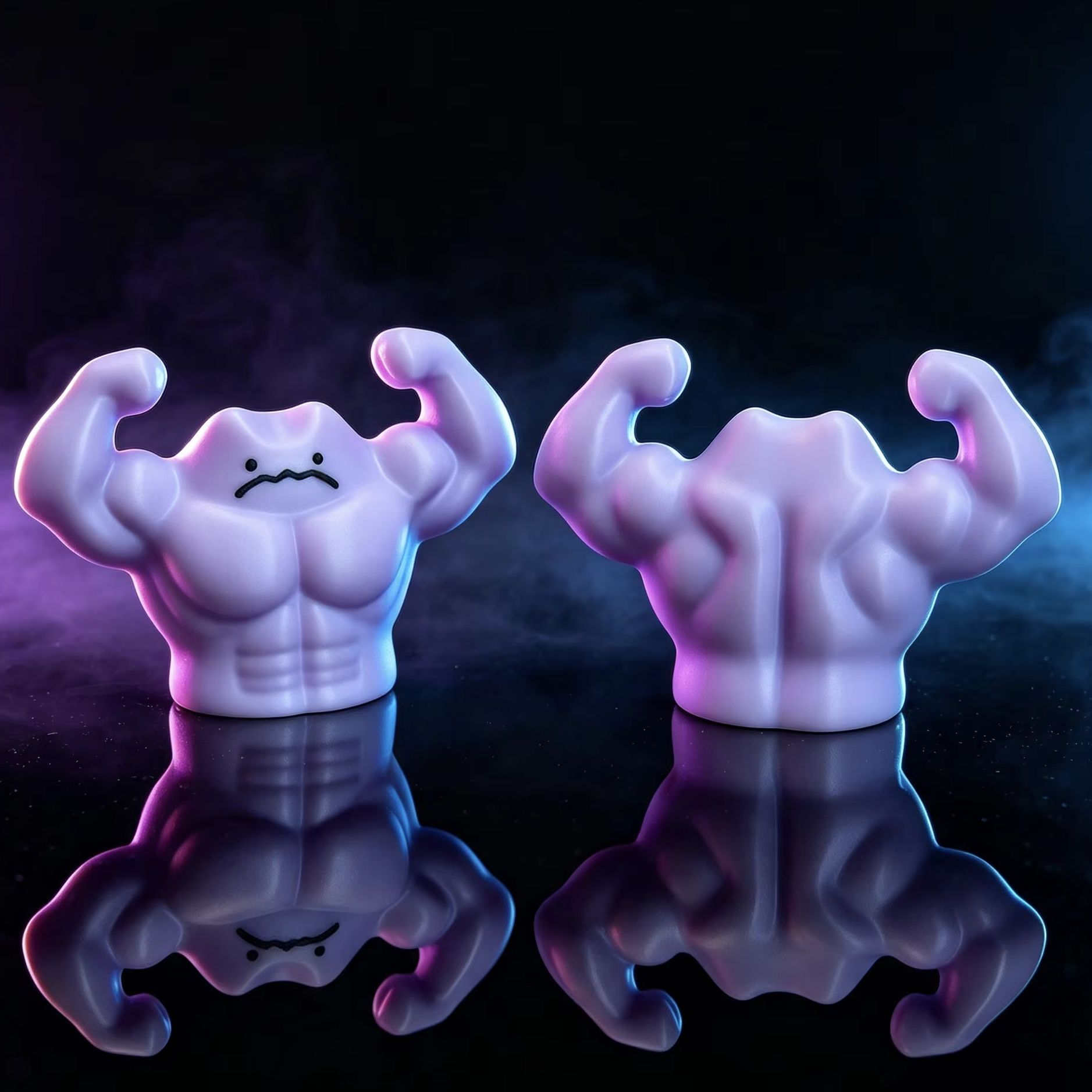 Cosplay Prop Display - Sculpture Pokémon fantaisie anti-stress, Ditto musclé